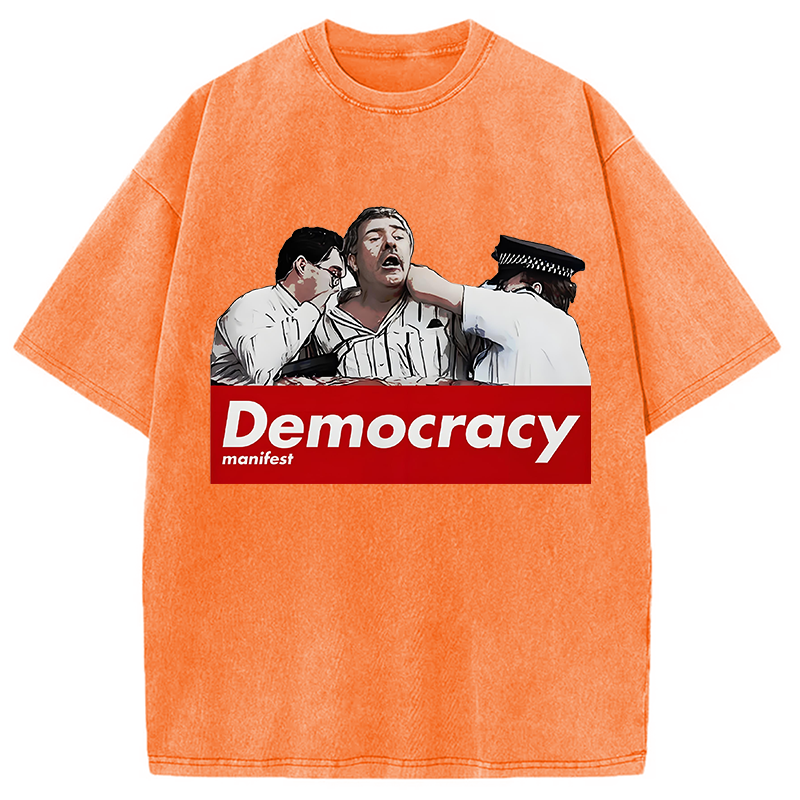 This Is Democracy Manifest Washed T-Shirt