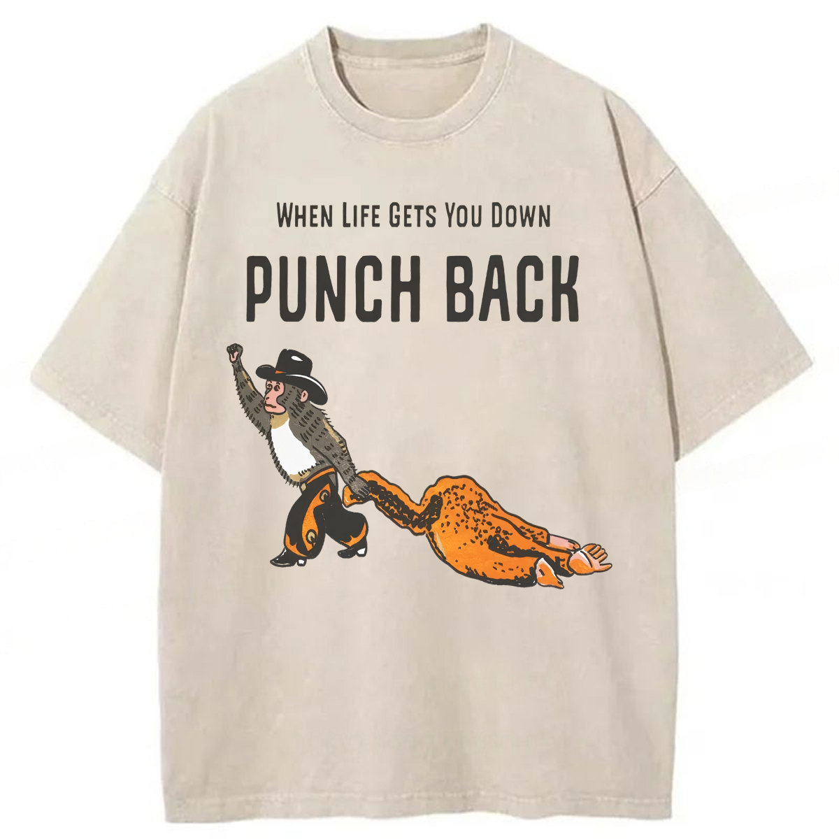 Tokyoviva When Life Gets You Down Punch Back Washed T-shirt