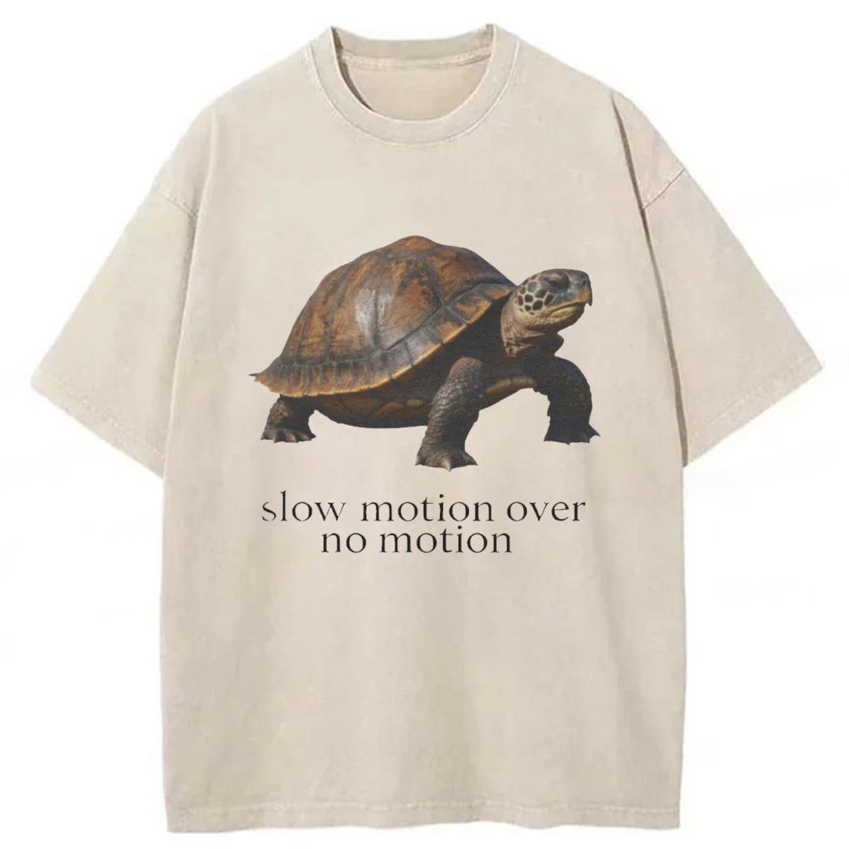 Tokyoviva Slow Motion Over No Motion Turtle Washed T-shirt
