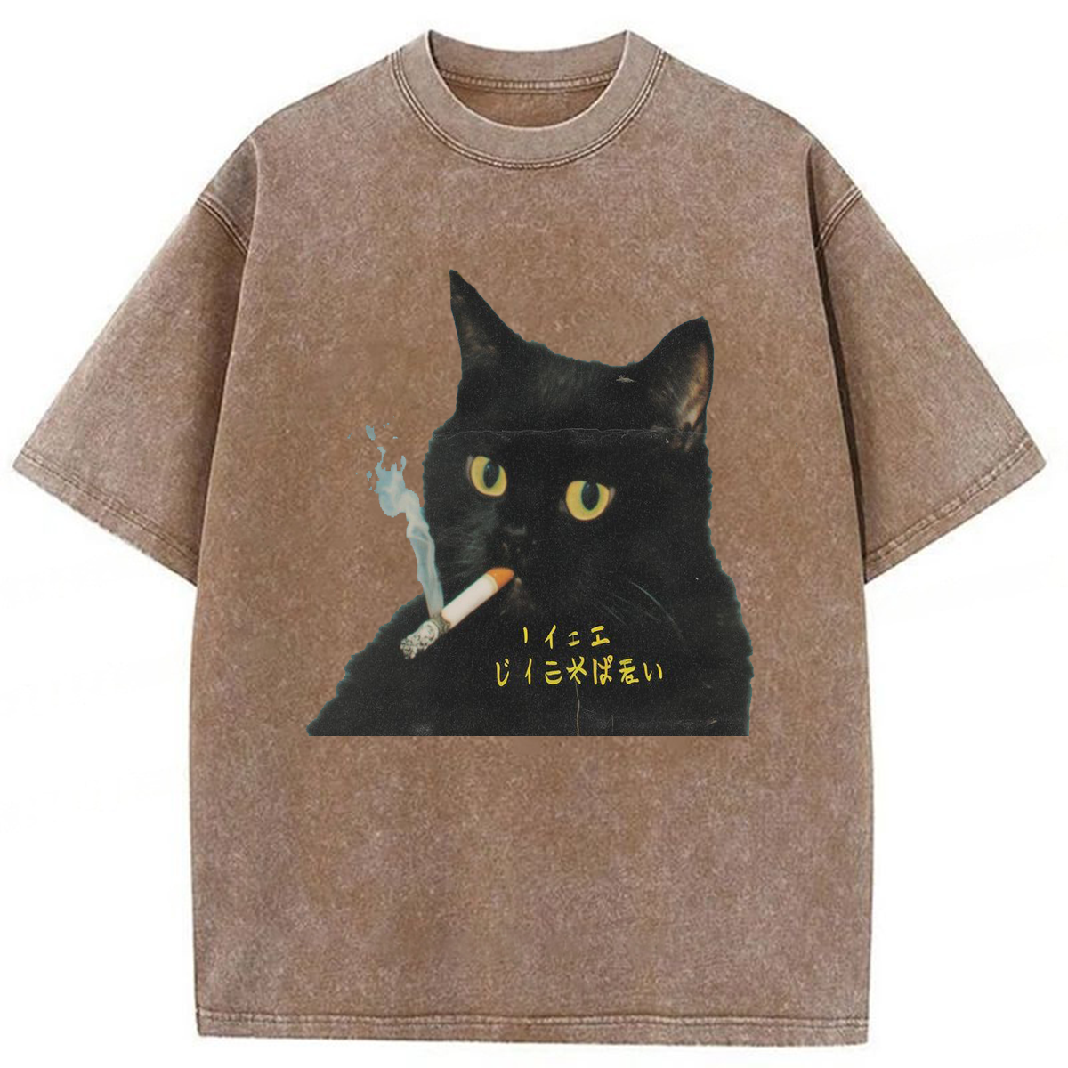 Tokyoviva Young Cat Smoking Washed T-shirt