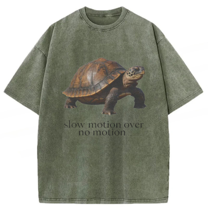 Tokyoviva Slow Motion Over No Motion Turtle Washed T-shirt