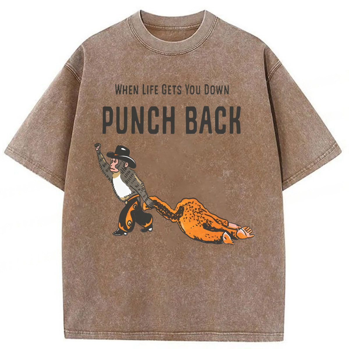 Tokyoviva When Life Gets You Down Punch Back Washed T-shirt