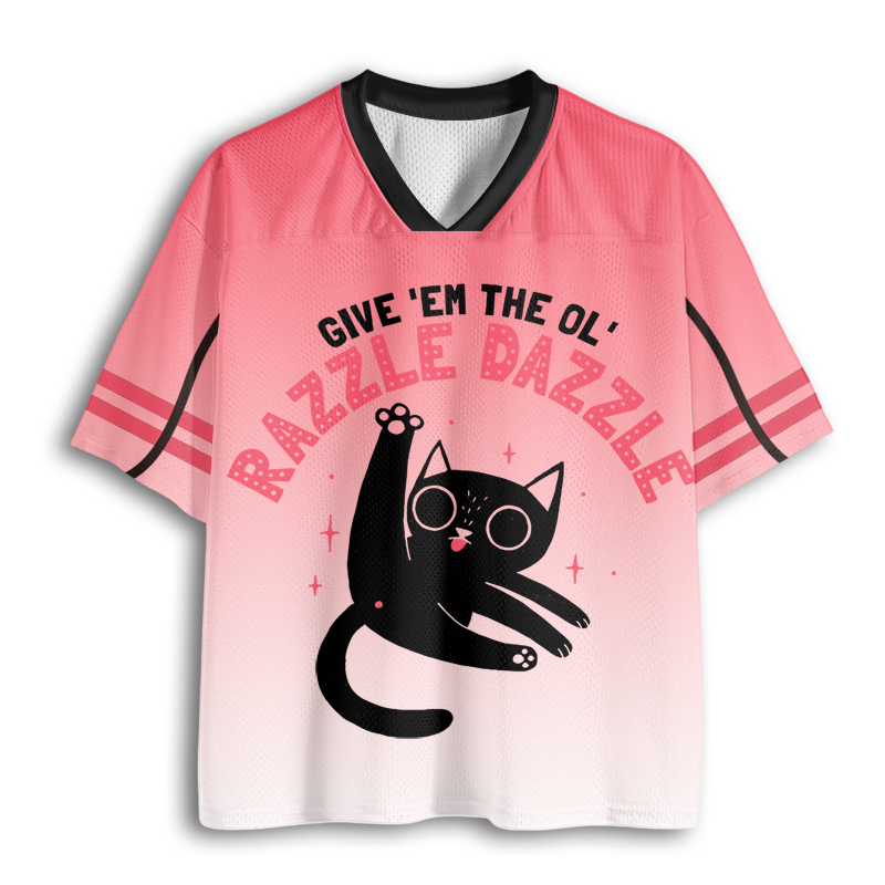 Baddiecat Give Em The Ol Razzle Dazzle Cat Mesh Jersey