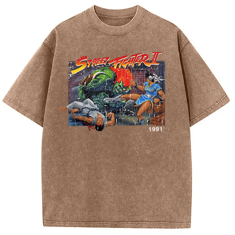 Street Fighter Retro Game Vintage Washed T-Shirt