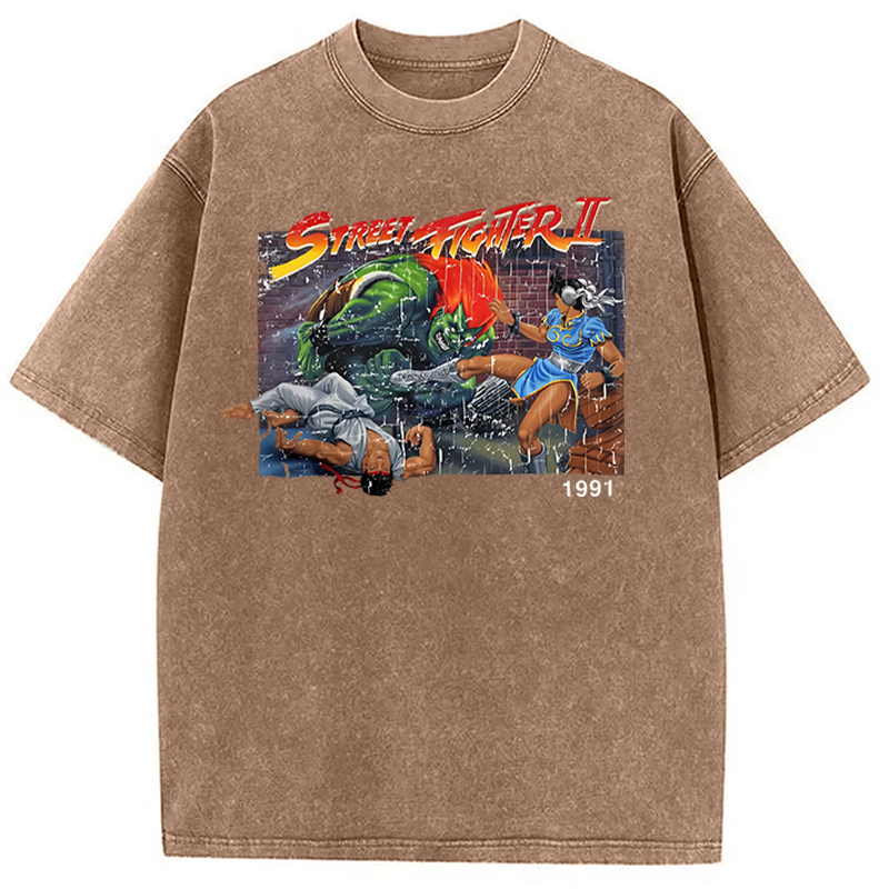 Street Fighter Retro Game Vintage Washed T-Shirt