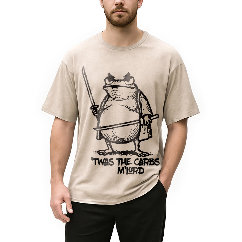Fat Samurai Frog Washed T-Shirt
