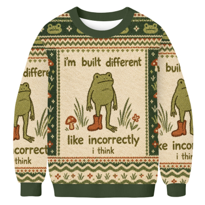 Baddiecat I’m Built Different Frog Ugly Sweatshirt