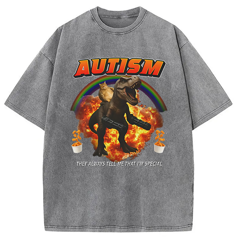 Funny Autism Washed T-Shirt