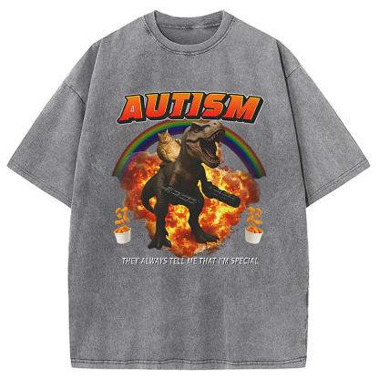 Funny Autism Washed T-Shirt