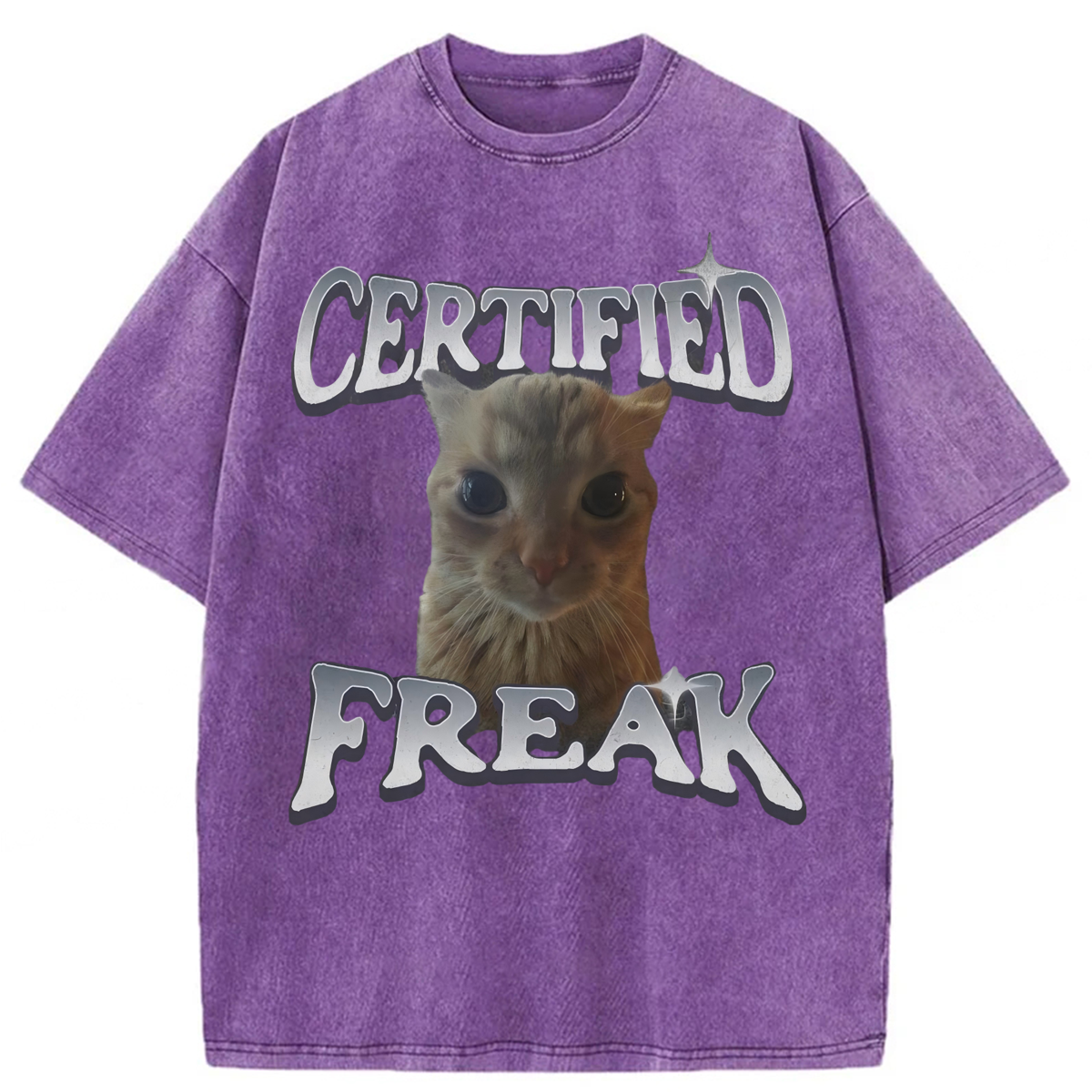 Tokyoviva Certified Freak Funny Cat Washed T-shirt