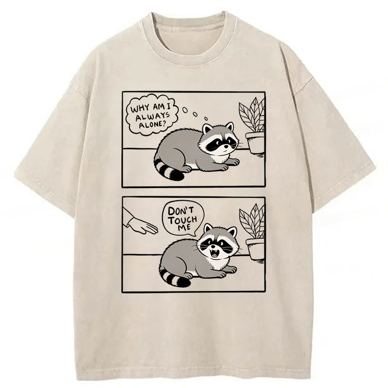 Tokyoviva Don't Touch Me Raccoon Washed T-shirt