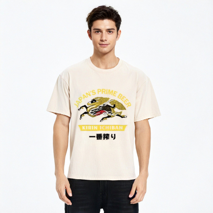 Kirin Ichiban Beer Logo Japanese Washed T-Shirt