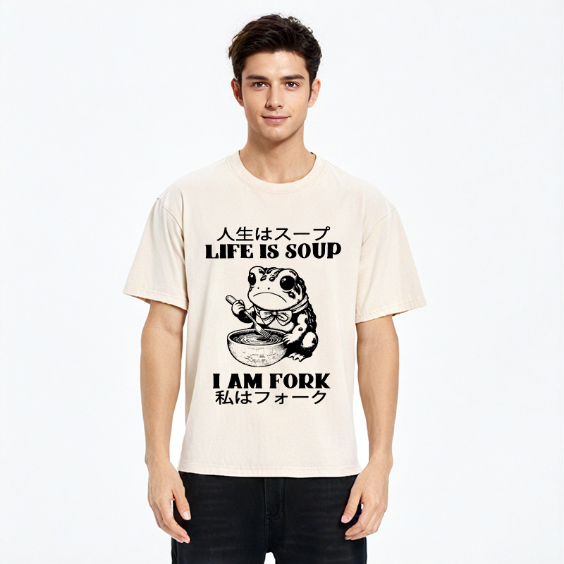 Life Is Soup I Am Fork Washed T-Shirt