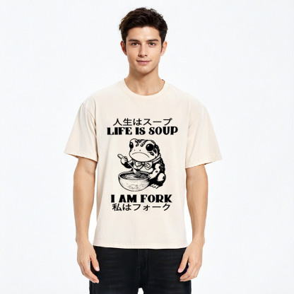 Life Is Soup I Am Fork Washed T-Shirt