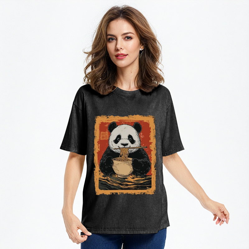 Ramen Lover Panda Washed T-Shirt