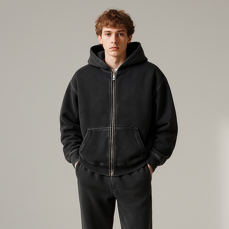 Just a Monster Goose Washed Zip Hoodie