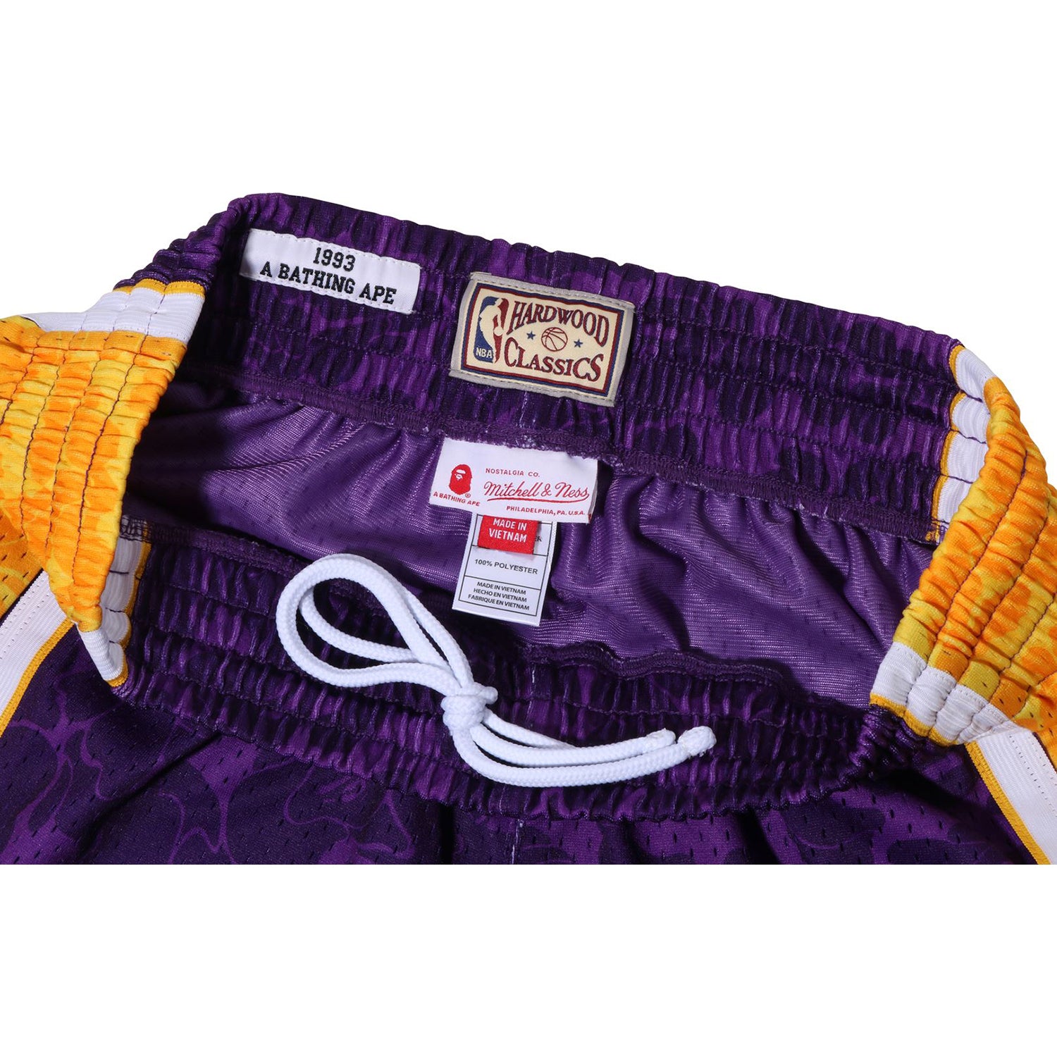 BAthtPE X MITCHELL & NESS LOS ANGELES LAKERS JERSEY SHORTS MENS