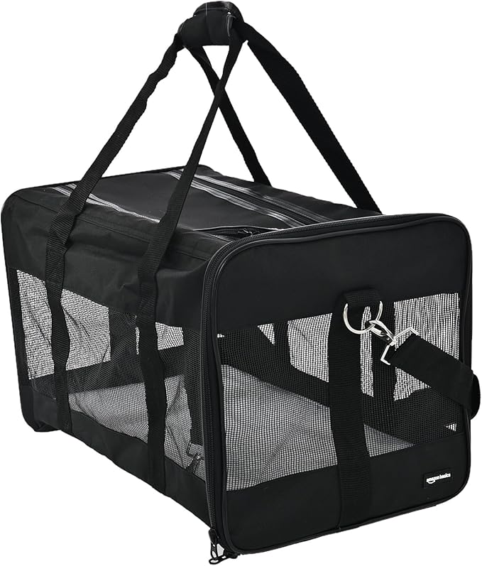 Basics Trasportino Morbido per Cani,Gatti - Grande, Nero, L 50 x P 26 x H 28 cm