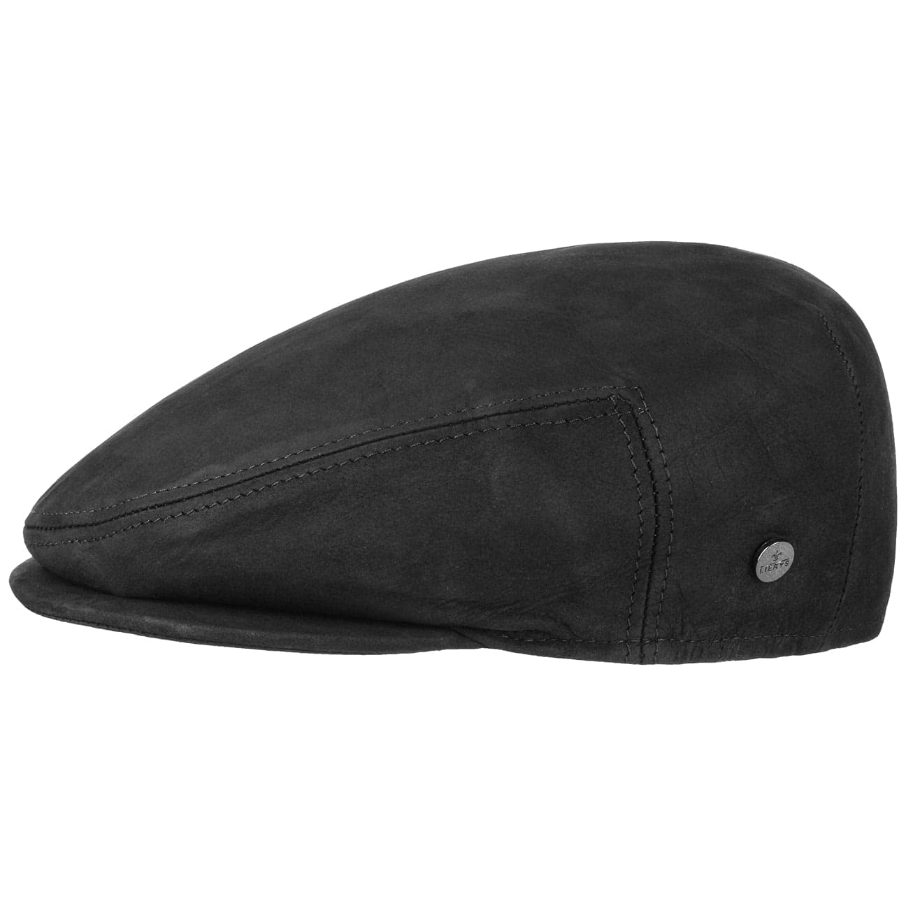 Lierys Herren Leder Flatcap - Made in Italy mit Schirm, Futter Sommer/Winter