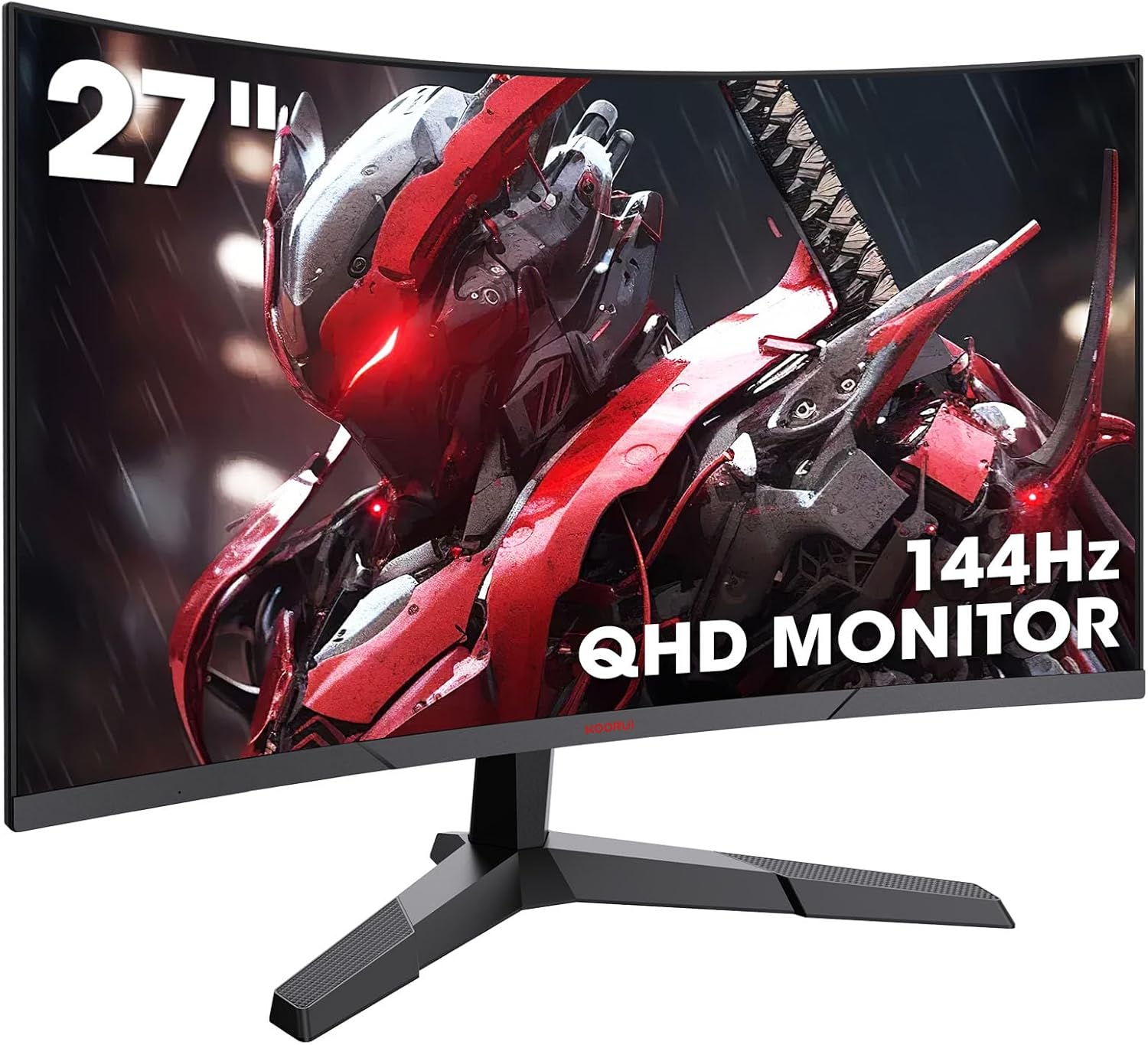KOORUI Gaming Monitor 27 inches, 1800R Surface Screen 2560X1440 (QHD), 144 Hz 1 ms Mornitor, DCI-P3 85%, Ultra Thin Aperture, Adjustable Tilt, Supports HDMI/DP