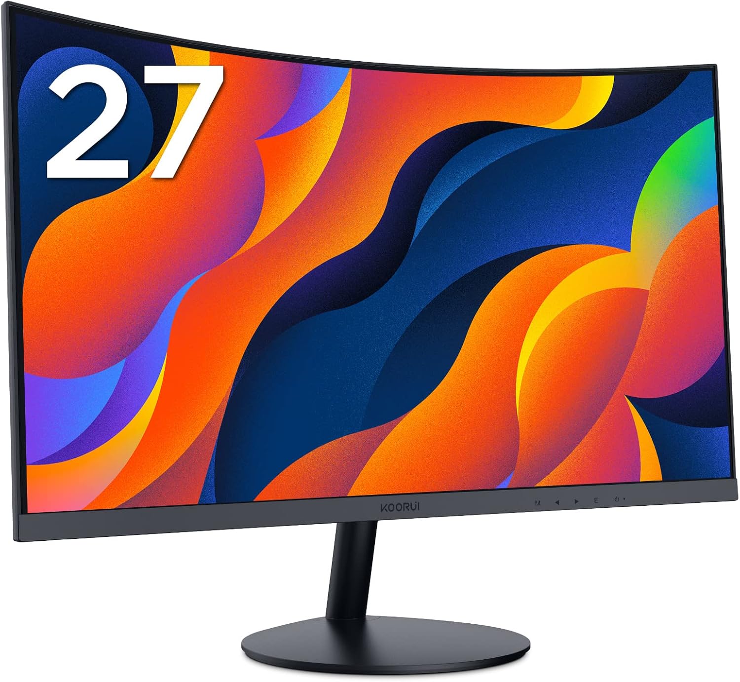 KOORUI Curved Monitor - 27 Inch FHD Curved Computer Monitor, Curvature 1800R, VA Panel, 75Hz, VGA Gaming Monitor, Eye Care, Tilt Adjustment, HDMI, Black 27N5C