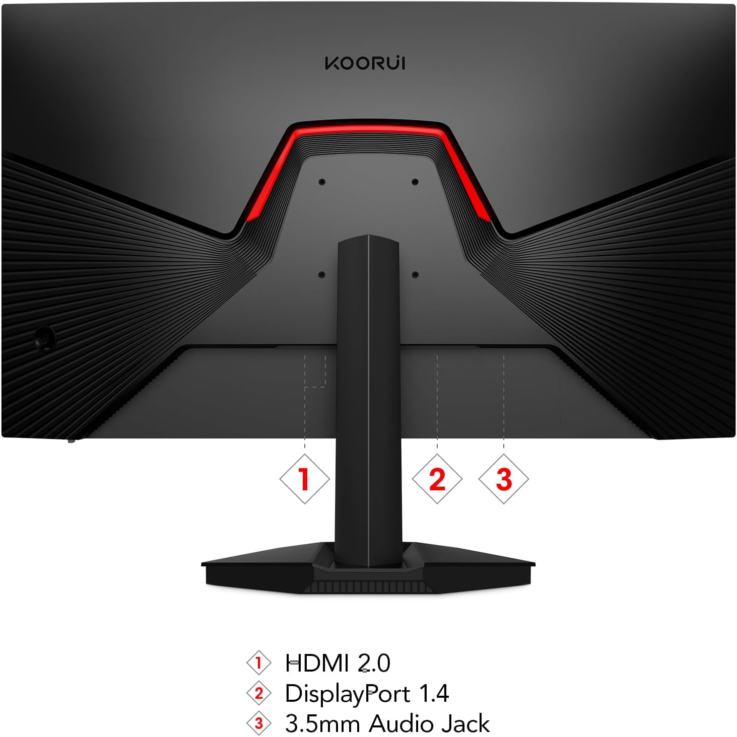 KOORUI 27 Inch Gaming Monitor, 2K QHD (2560 x 1440), 240 Hz, 1ms, Adaptive Sync, HDMI, DisplayPort, DCI-P3 90%, HDR10, 100% SRGB, VESA 75 x 75 mm, Black