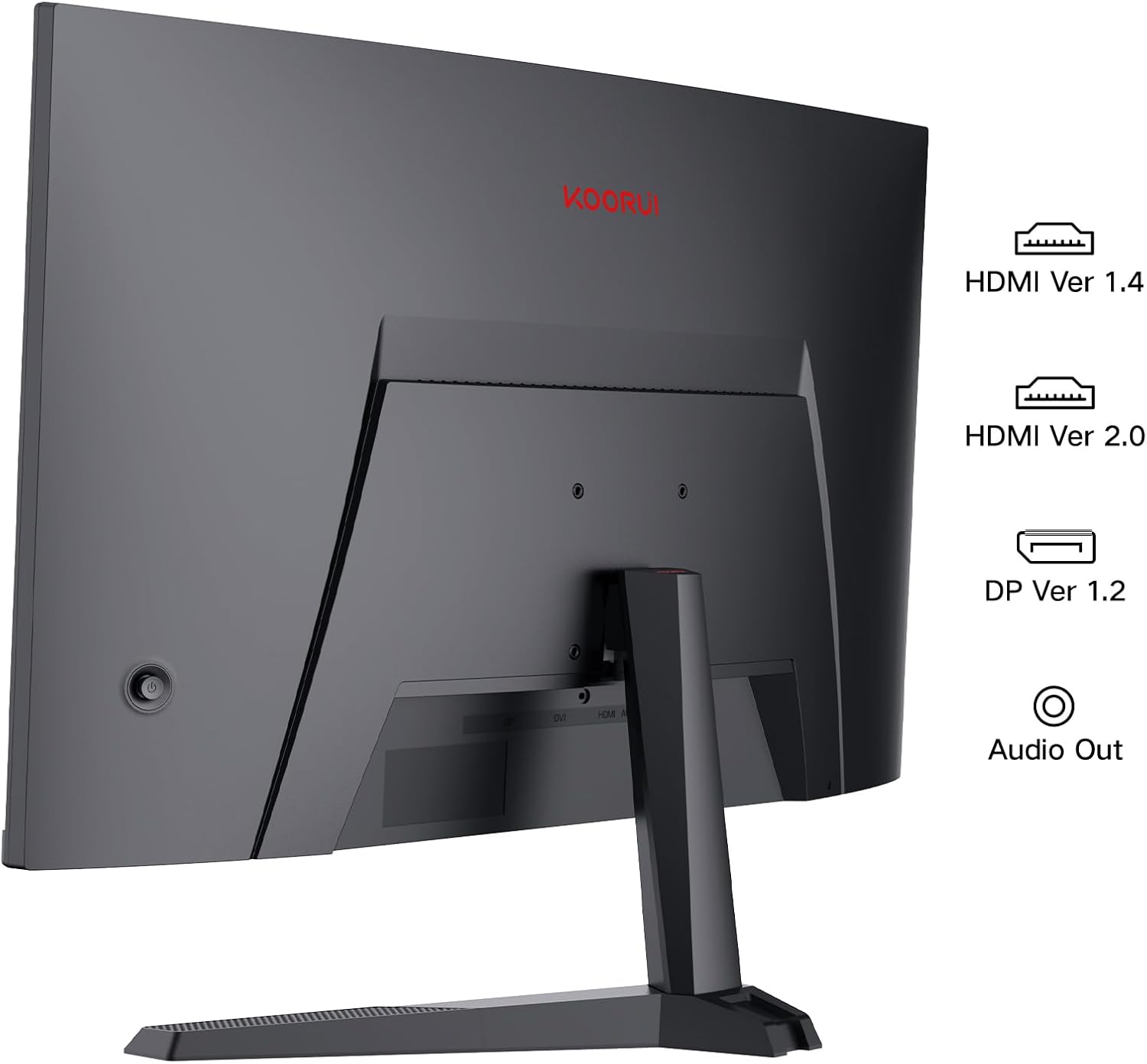 KOORUI Gaming Monitor 27 inches, 1800R Surface Screen 2560X1440 (QHD), 144 Hz 1 ms Mornitor, DCI-P3 85%, Ultra Thin Aperture, Adjustable Tilt, Supports HDMI/DP