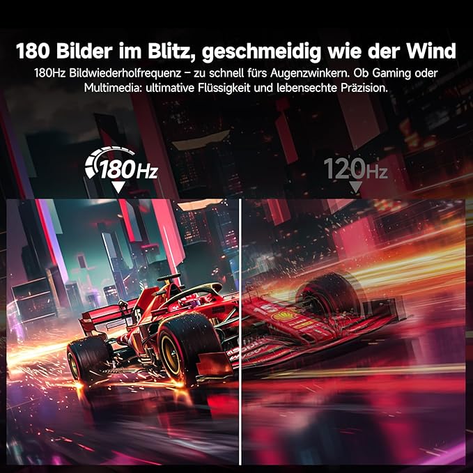 KOORUI 24" Curved Gaming Monitor FHD 1080P 180Hz,1ms, 1500R Krümmung Ultradünnes Design, HDMI/DP, 100x100mm VESA-Montage, Neigungsverstellbarer Bildschirm