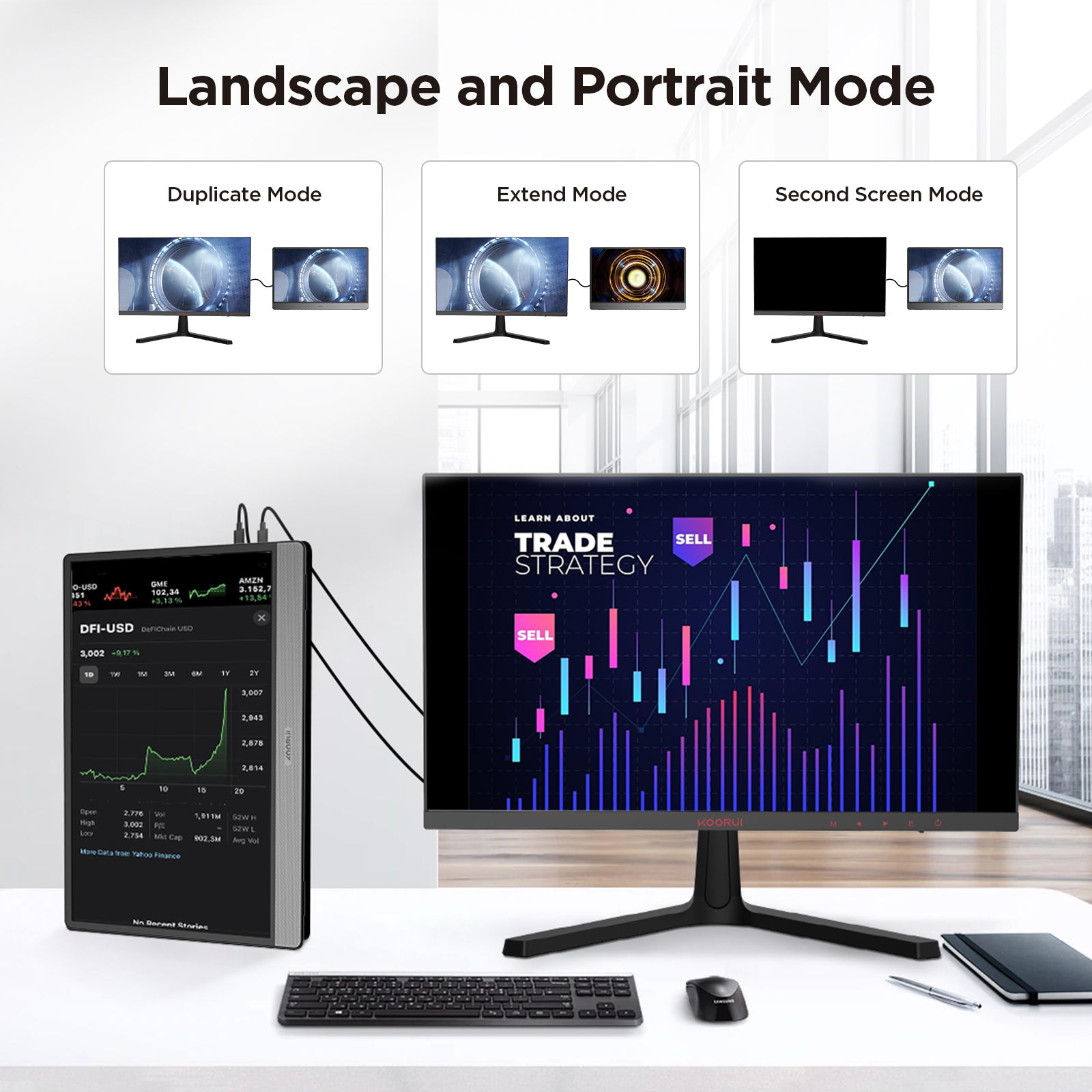 KOORUI 60Hz 6ms Gaming office Portable Monitor,15.6 Inch IPS FHD 1080P Second Screen Laptop Monitor,USB-C HDMI Travel Monitor w/Protective Cover & Dual Speakers, External Monitor for PC Phone Xbox PS4-Koorui