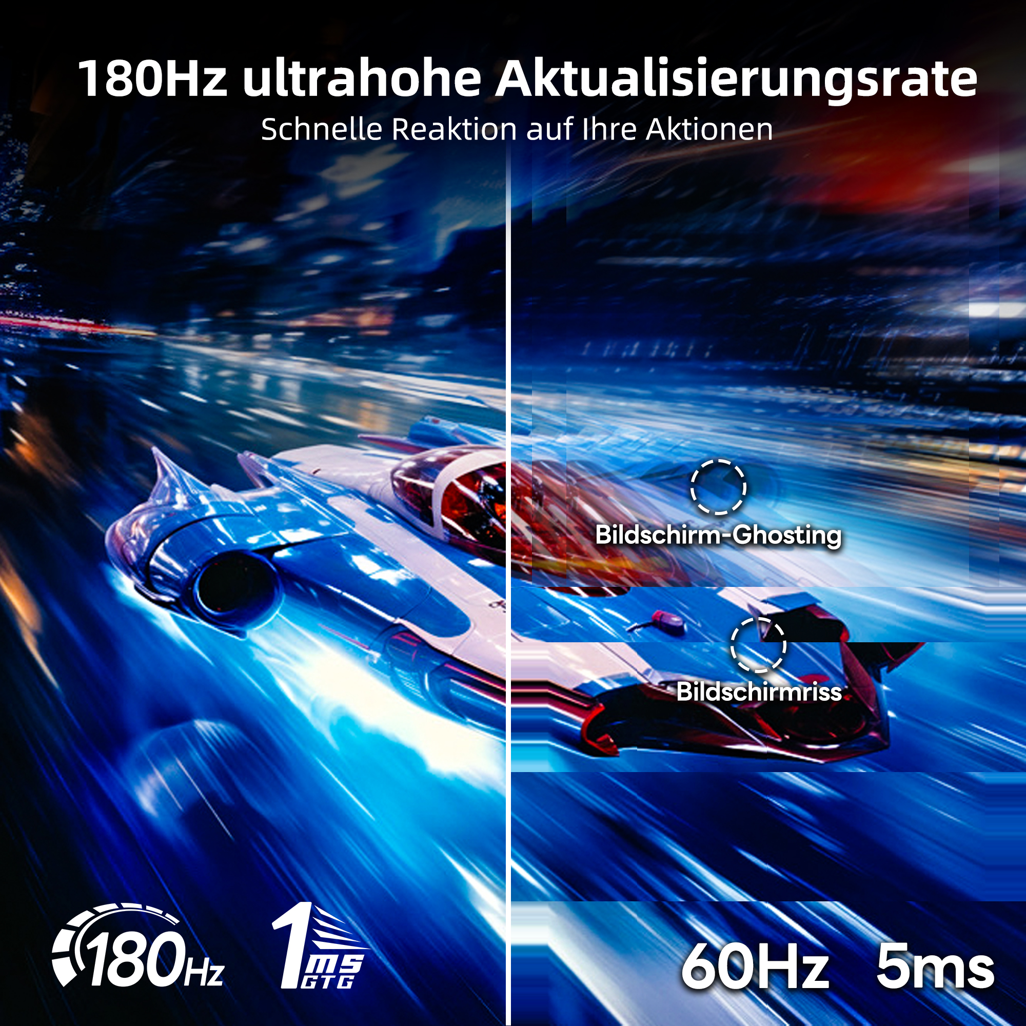 KOORUI 27 Zoll Bildschirm Gaming-Monitor WQHD Curved 180Hz 1ms (GTG) Display 1500R Curved Monitor 1ms Adaptive Sync HDR Neigungseinstellung 2 HDMI DP VESA Keine Lautsprecher