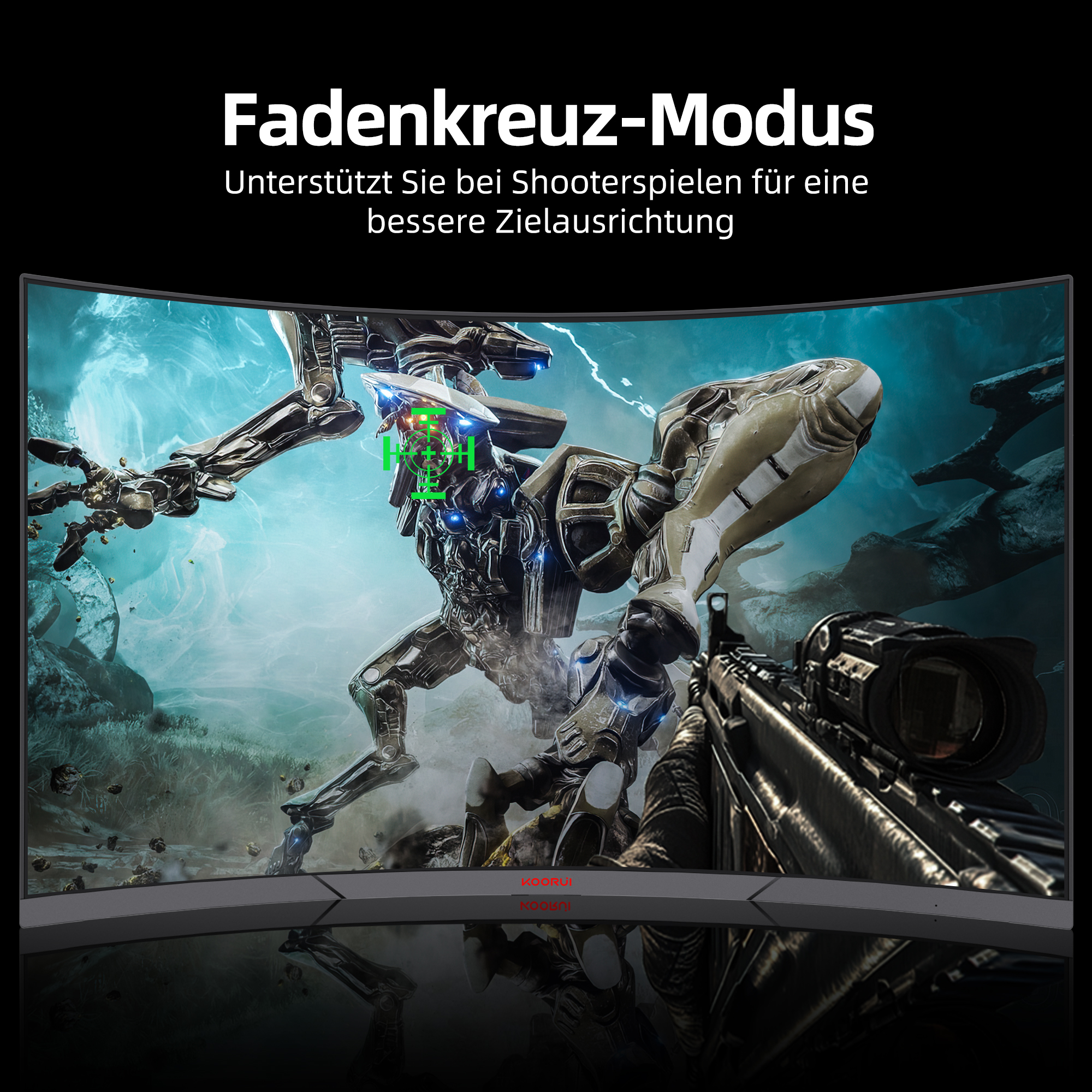 KOORUI 27 Zoll Bildschirm Gaming-Monitor WQHD Curved 180Hz 1ms (GTG) Display 1500R Curved Monitor 1ms Adaptive Sync HDR Neigungseinstellung 2 HDMI DP VESA Keine Lautsprecher