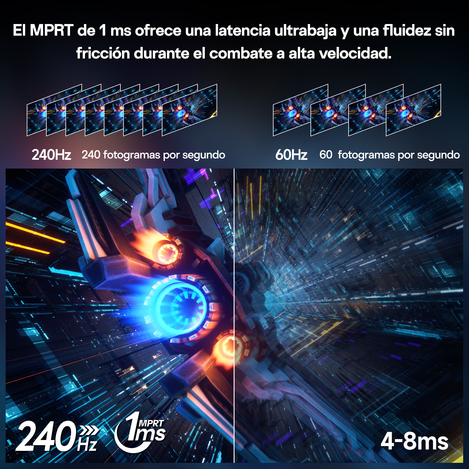 KOORUI Monitor para Juegos de 34 Pulgadas, Pantalla para PC a 240 Hz, Pantalla Curva 1500R, Adaptive Sync, resolución WQHD (3440×1440), HDR400, Ajustable en Altura (110 mm),Pip/PBP, Color Negro