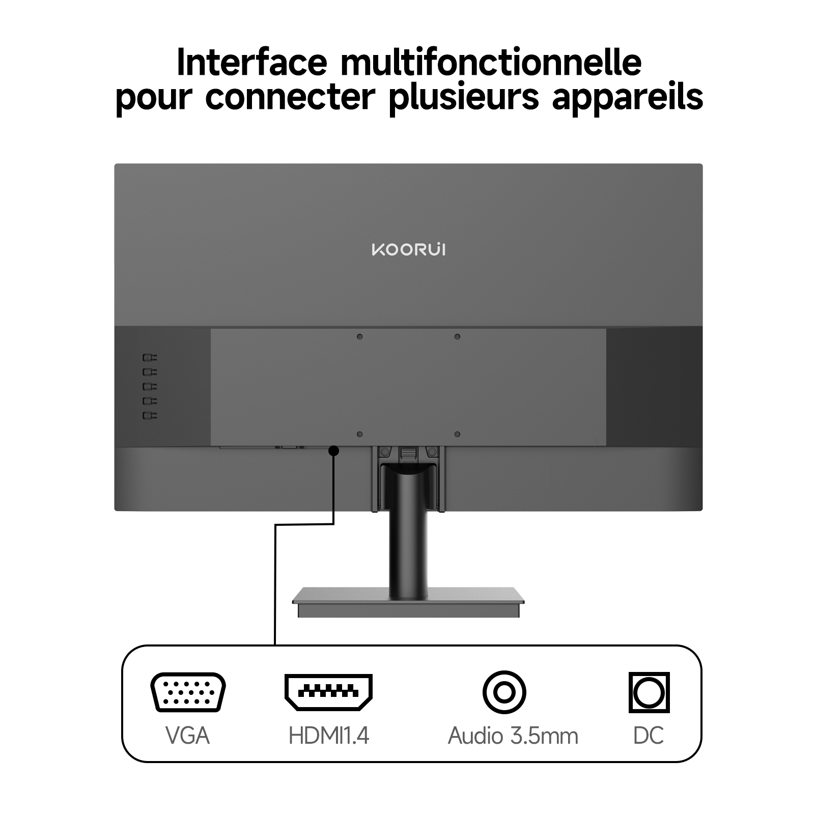 KOORUI E2411F 23.8 Pouces Ecran PC,FHD 1920x1080 Monitor,100Hz Screen,IPS HDMI VGA Eye Care,VESA 100 x 100 mm