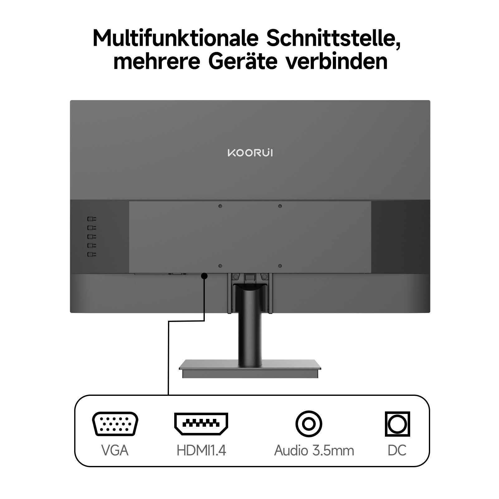 KOORUI E2411F 23.8 Zoll Bildschirm,Full HD Monitor 1920x1080,100Hz PC Monitor,IPS Eye Care,HDMI&VGA,VESA 100 x 100 mm