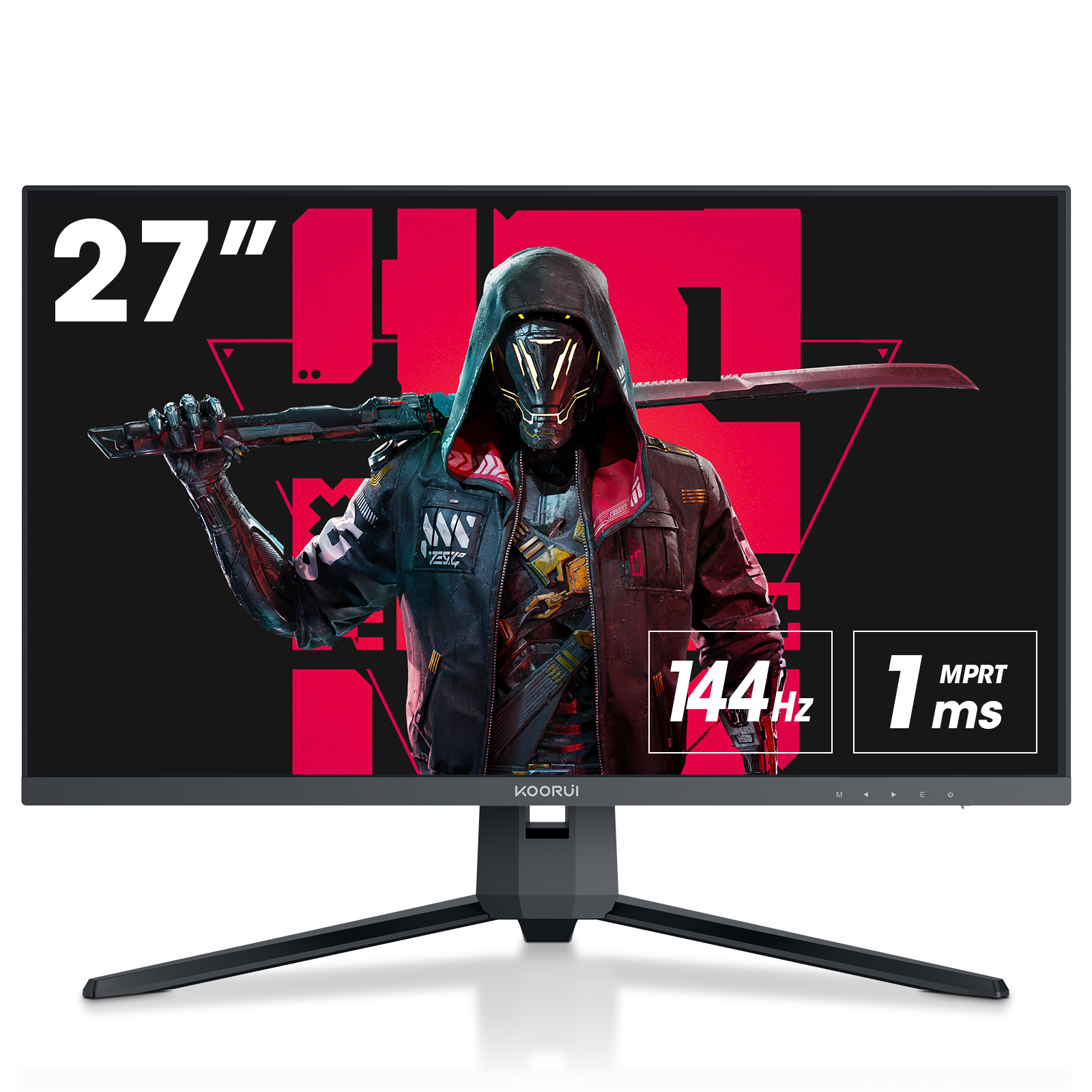 KOORUI 27 inch 144Hz 1ms 2K QHD(2560x1440) Gaming Monitor, DCI-P3 90% Color Gamut, FreeSync(G-Sync Compatible) HDMI/DisplayPort VA Panel Camputer Monitor-Koorui
