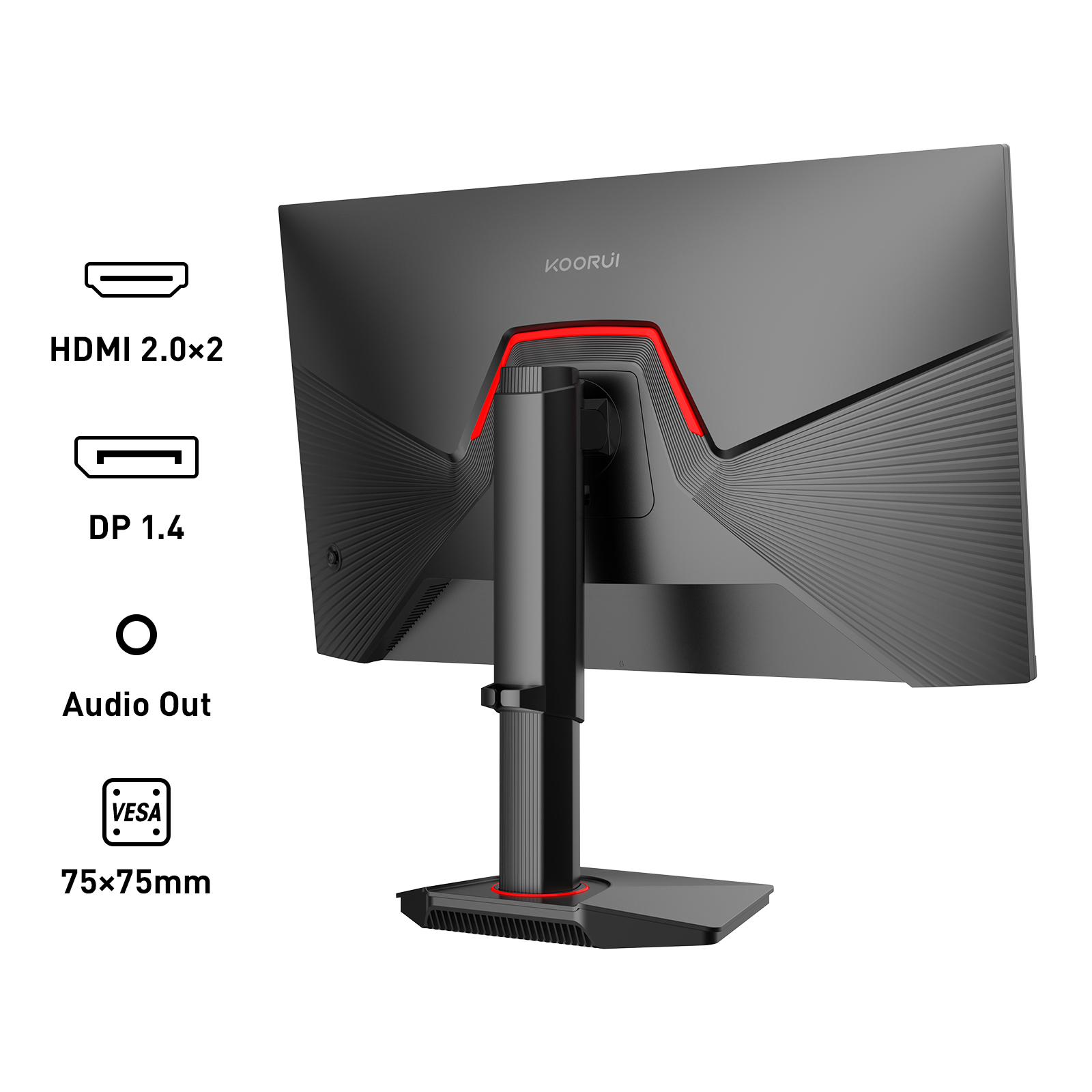 KOORUI G2722P 27 Inch Gaming Monitor,200Hz, Fast IPS, QHD 1440P, 1ms, Adaptive Sync, Lifting Adjustable, VESA Mountable, HDMI/DP, Low Blue Light, 99% SRGB