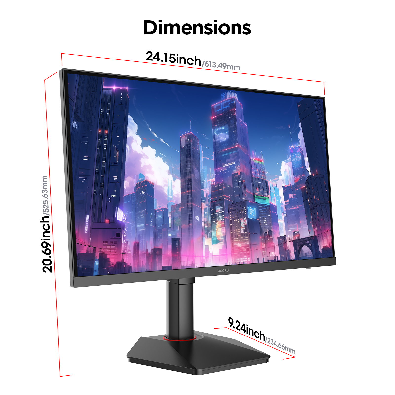KOORUI G2722P 27 Inch Gaming Monitor,200Hz, Fast IPS, QHD 1440P, 1ms, Adaptive Sync, Lifting Adjustable, VESA Mountable, HDMI/DP, Low Blue Light, 99% SRGB