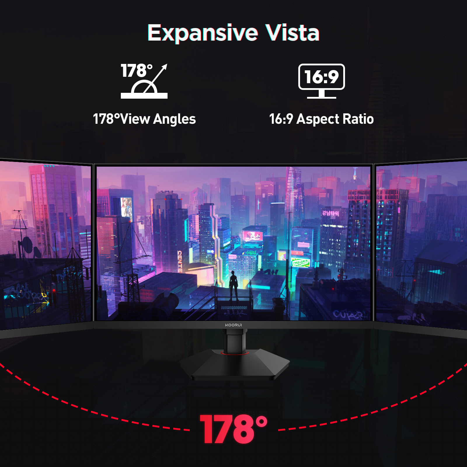 KOORUI G2722P 27 Inch Gaming Monitor,200Hz, Fast IPS, QHD 1440P, 1ms, Adaptive Sync, Lifting Adjustable, VESA Mountable, HDMI/DP, Low Blue Light, 99% SRGB