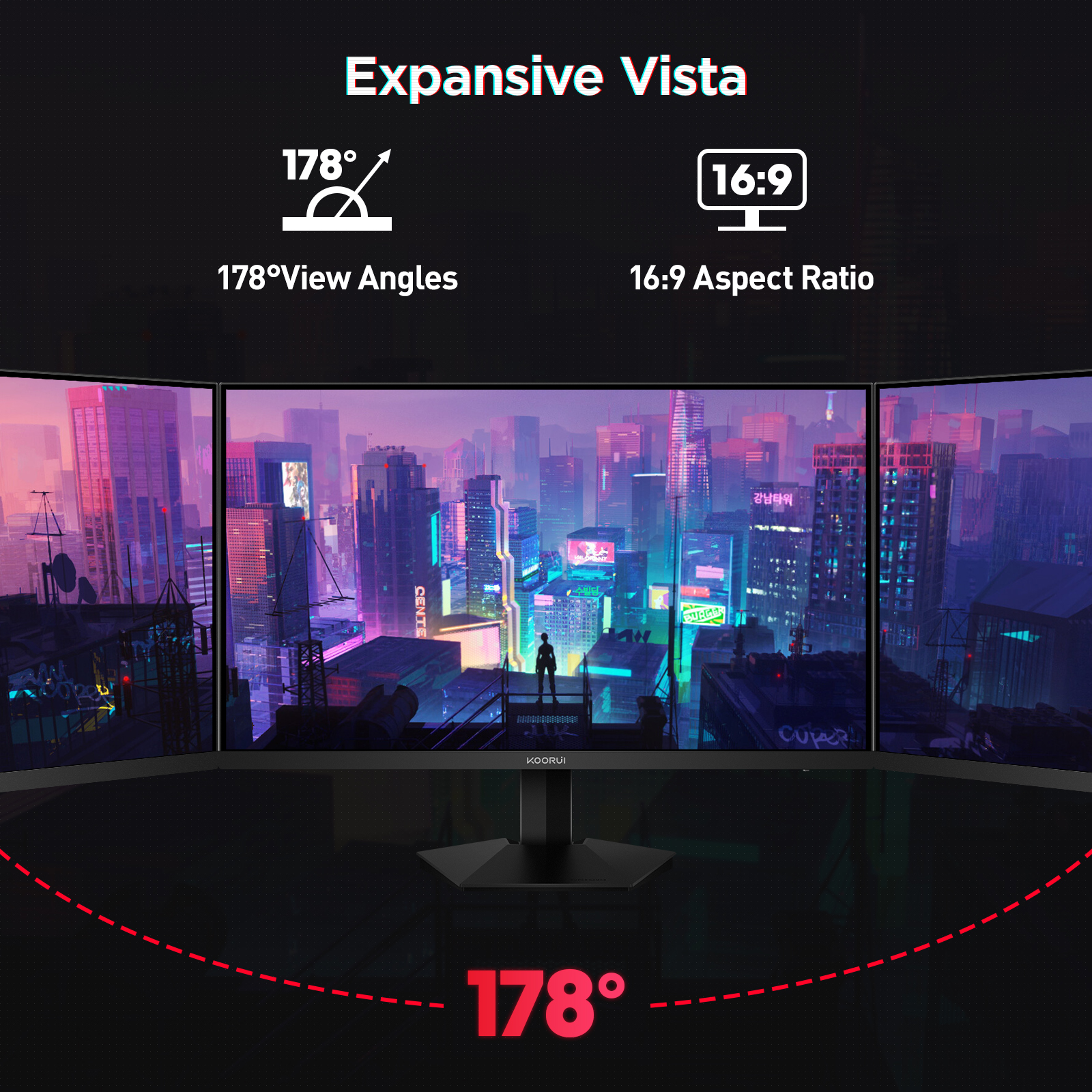 KOORUI G2721P 27 Inch Gaming Monitor,200Hz, Fast IPS, QHD 1440P, 1ms, HDR 400, Adaptive Sync, VESA Mountable, HDMI/DP, Low Blue Light, 99% SRGB