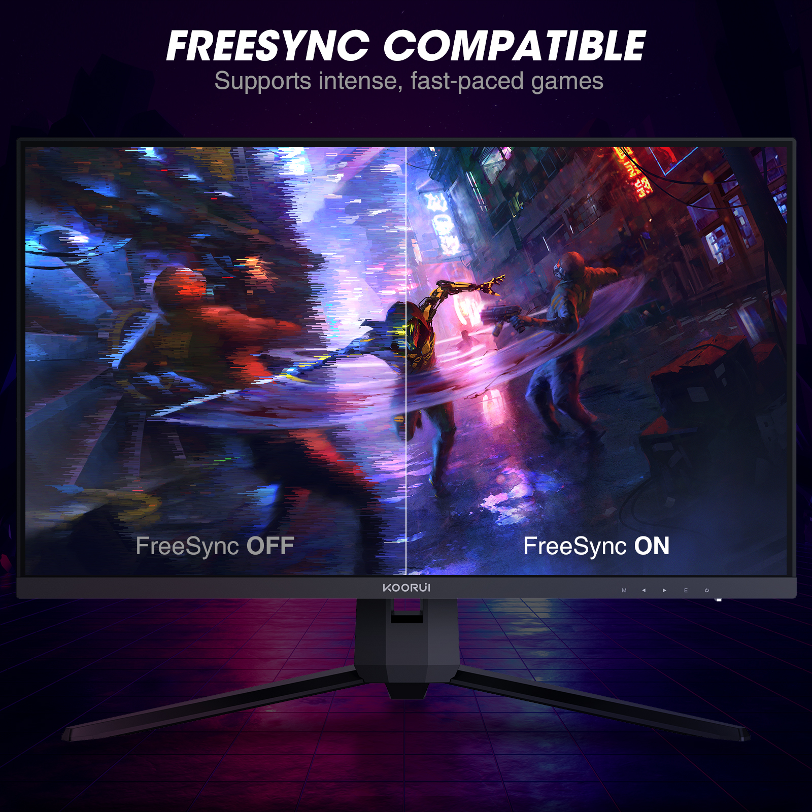 KOORUI 27 inch 144Hz 1ms 2K QHD(2560x1440) Gaming Monitor, DCI-P3 90% Color Gamut, FreeSync(G-Sync Compatible) HDMI/DisplayPort VA Panel Camputer Monitor-Koorui