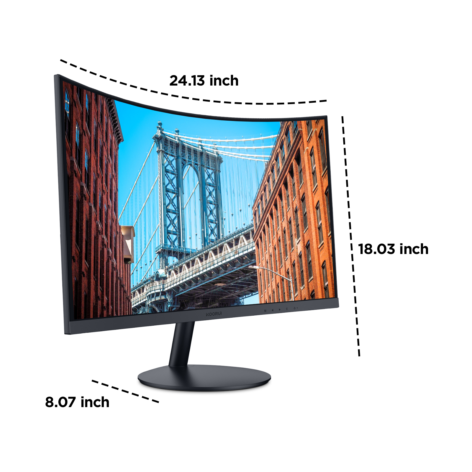 KOORUI 27 Inch Curved Monitor FHD 1080P 75Hz Gaming Monitors Computer Monitor with HDMI VGA,Tilt Adjustable,1500R, Eye Care, Black, 27N5CA