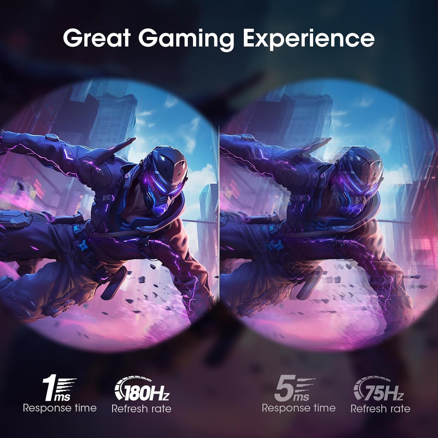 KOORUI Gaming Monitor 25-inch, 180Hz FHD 1080p Computer Monitor, 1ms GTG, Adaptive G-Sync, FreeSync Premium, 3 Sides Frameless, HDMI x 2, DisplayPort, Black