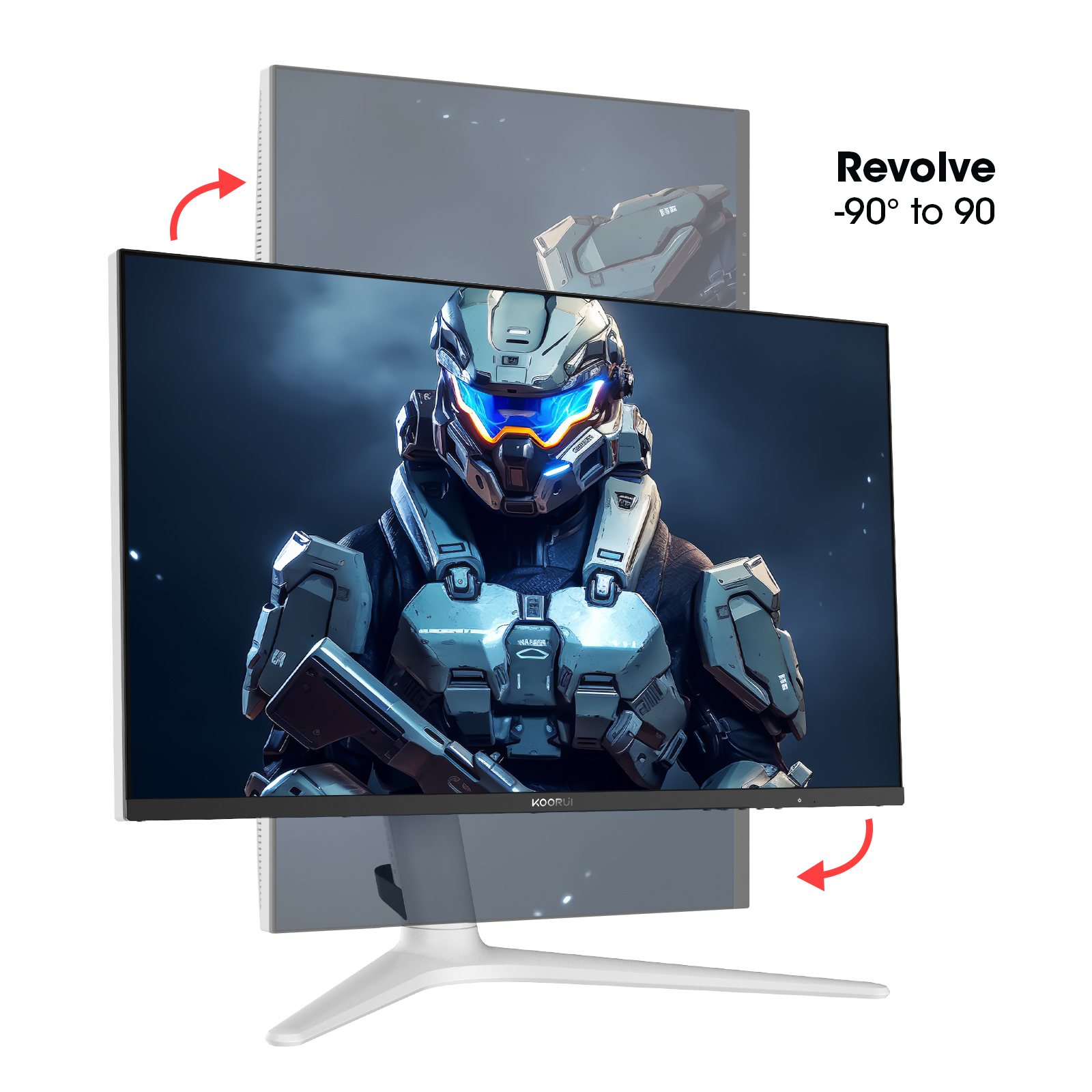 KOORUI 27 Inch Gaming Vertical Monitor VA mini-LED QHD (2560 x 1440), 240 Hz,1ms, HDR 1000, DCI-P3 95% Color Gamut, Adaptive Sync, (HDMI, DisplayPort)