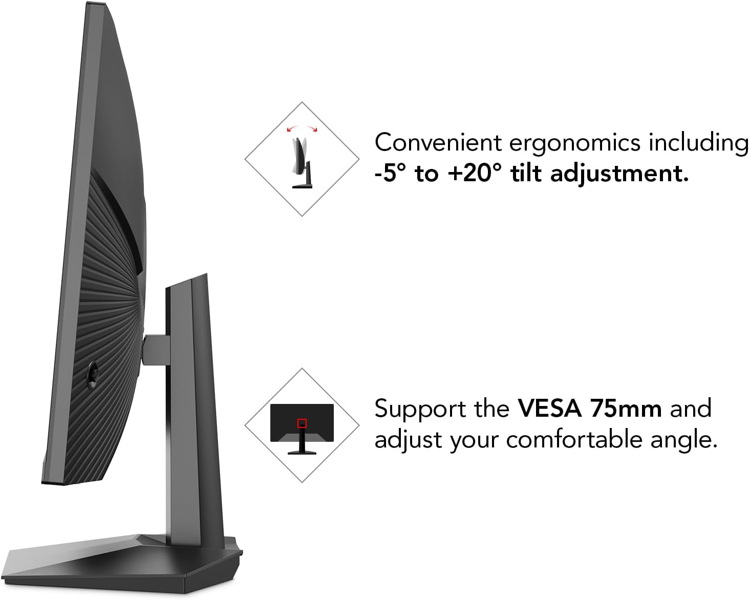 KOORUI 27 Inch Gaming Monitor, 2K QHD (2560 x 1440), 240 Hz, 1ms, Adaptive Sync, HDMI, DisplayPort, DCI-P3 90%, HDR10, 100% SRGB, VESA 75 x 75 mm, Black