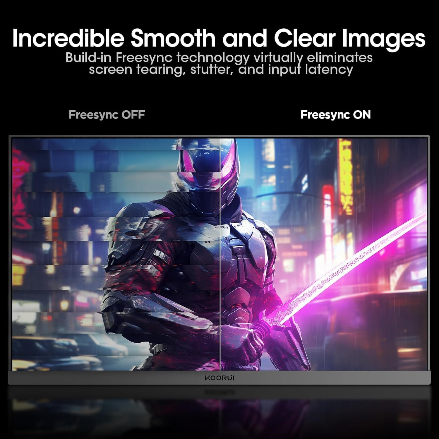 KOORUI Gaming Monitor 25-inch, 180Hz FHD 1080p Computer Monitor, 1ms GTG, Adaptive G-Sync, FreeSync Premium, 3 Sides Frameless, HDMI x 2, DisplayPort, Black