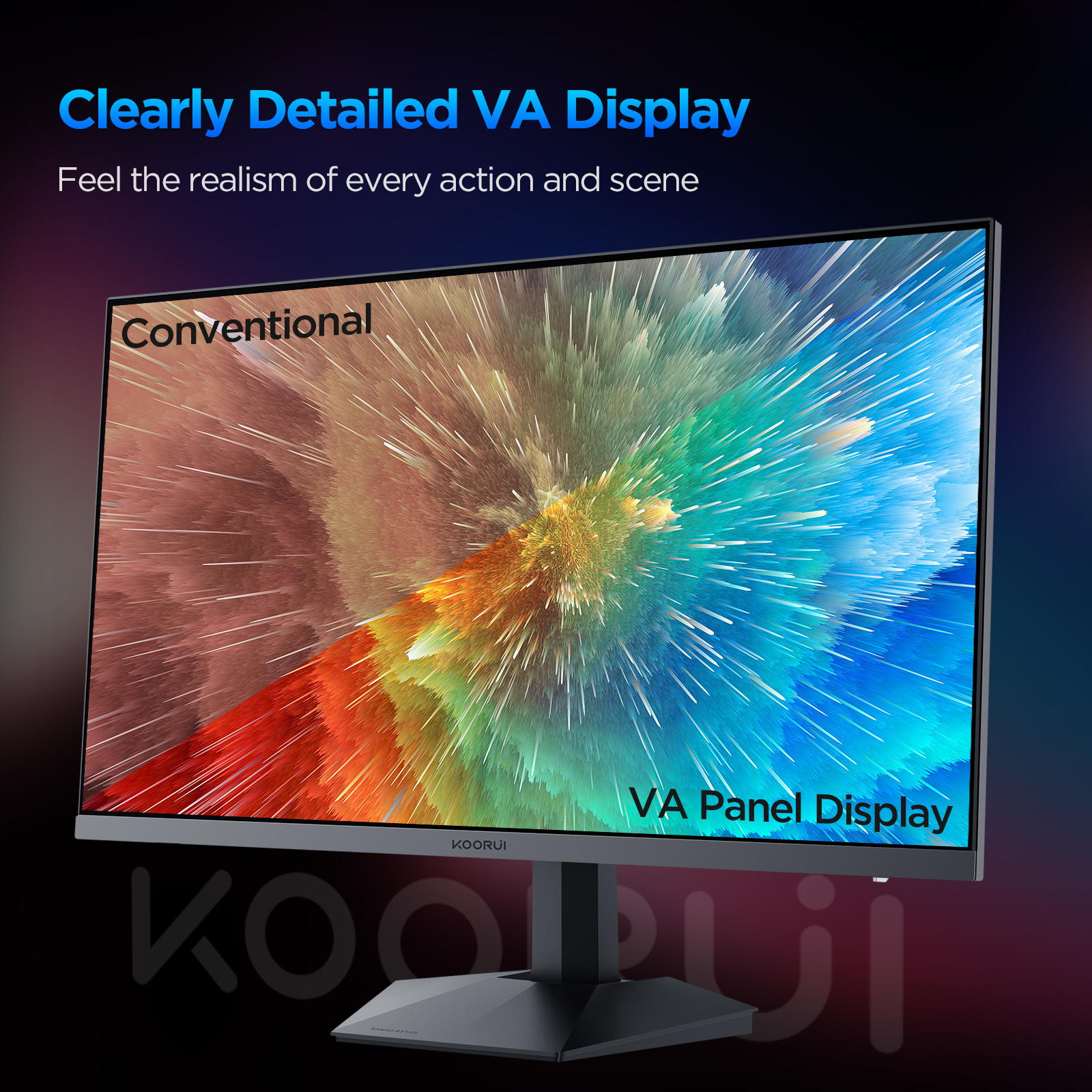 KOORUI 27 inch Gaming Monitor, 170Hz 1ms 2K 1440p PC Desktop Computer Monitors for Gaming,90% DCI-P3,Adaptive Sync,DP&HDMI Ports, GN03