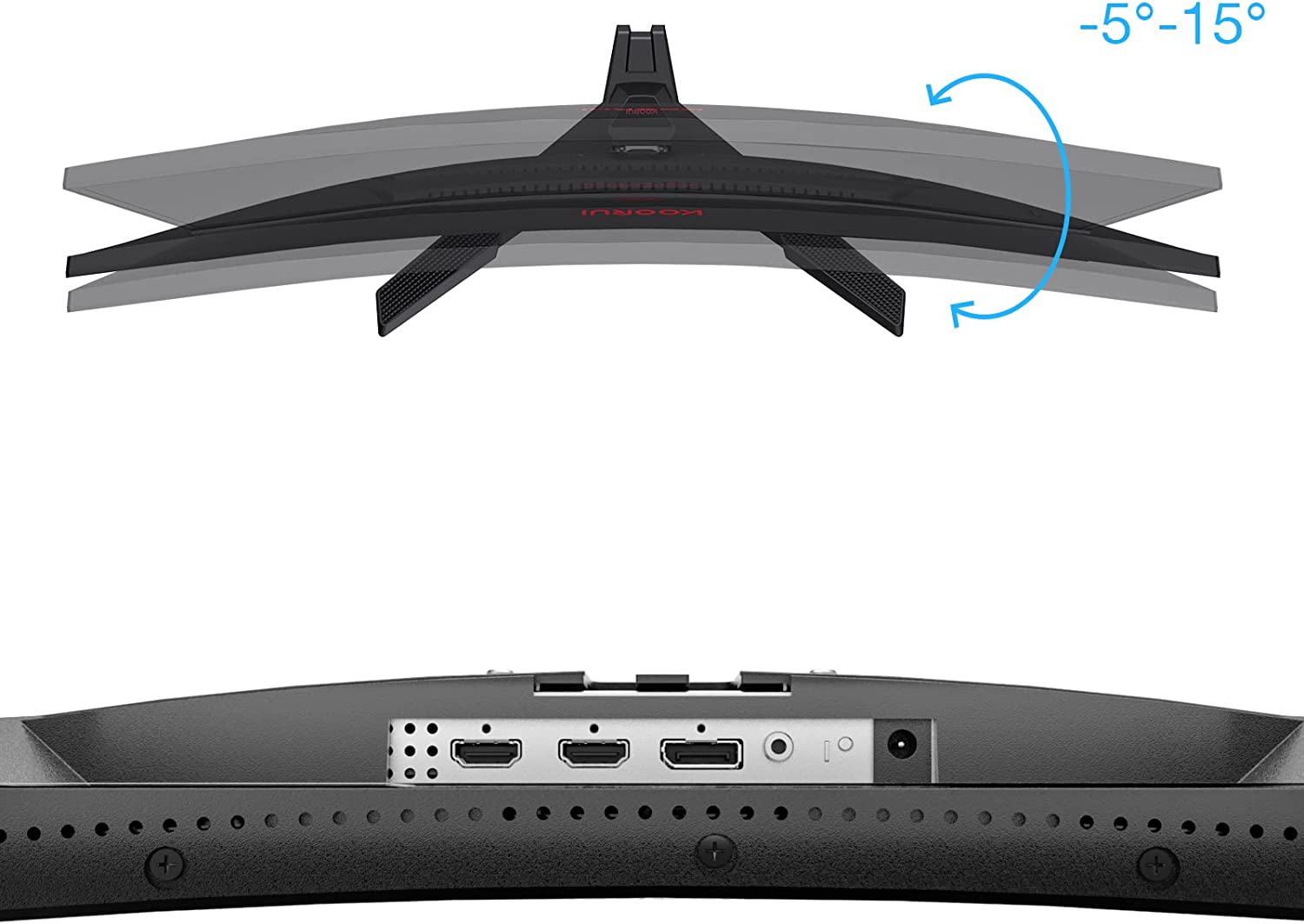 KOORUI 27 inch 144Hz 1ms 2K QHD Curved Gaming Monitor,Freesync(G-sync Compatible),100% sRGB Fast VA Computer Monitor,HDMI/DisplayPort,Vision care,Rocker Button-Koorui