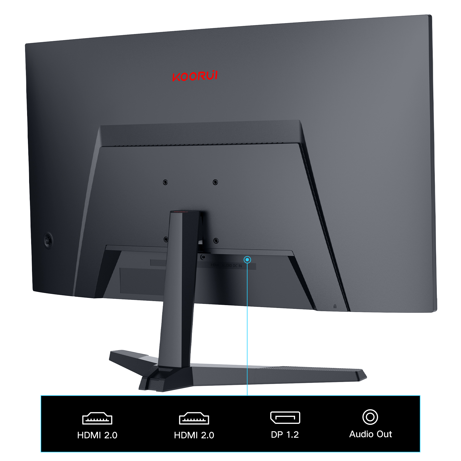 KOORUI 24 Inch Gaming Monitor, 180Hz Curved Monitors, FHD 1080P VA 1ms 1500R PC Monitors with Adaptive Sync, HDMI X2-DP, VESA Compatible, Tilt Adjustable, Eye Care
