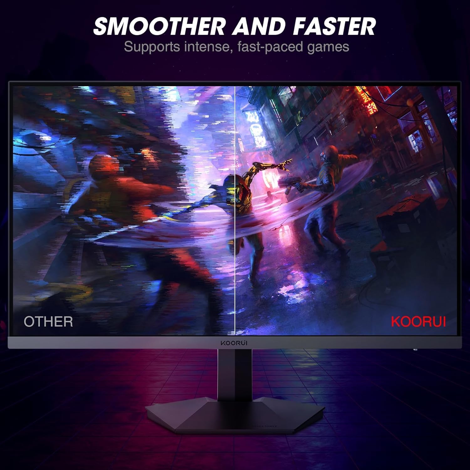 KOORUI 27 Inch Gaming Monitor, 165Hz, FHD, IPS, 1ms, DCI-P3 90%, Adaptive Sync, HDMI/DisplayPort, Black
