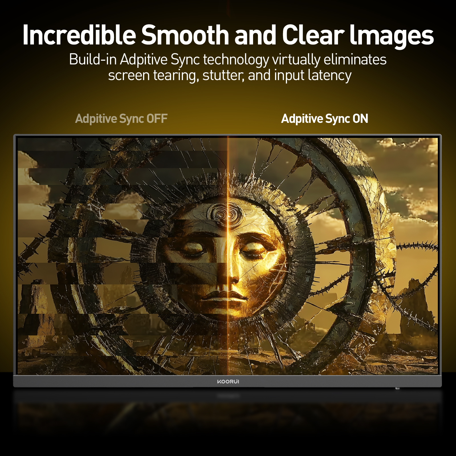KOORUI S2741LM 27 Inch 4K Gaming Monitor, 160Hz+UHD/320Hz+FHD, Mini-Led IPS, 1ms, HDR 1400, Adaptive Sync, Lifting Adjustable, VESA Mountable, USB-C/HDMI/DP, 99% SRGB
